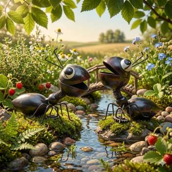 2er Set Süße Magnet Ameisen schwarz ca. 9 cm - Dekofigur